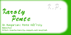karoly pente business card